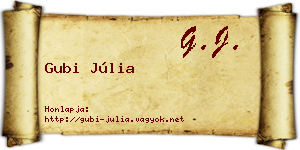 Gubi Júlia névjegykártya